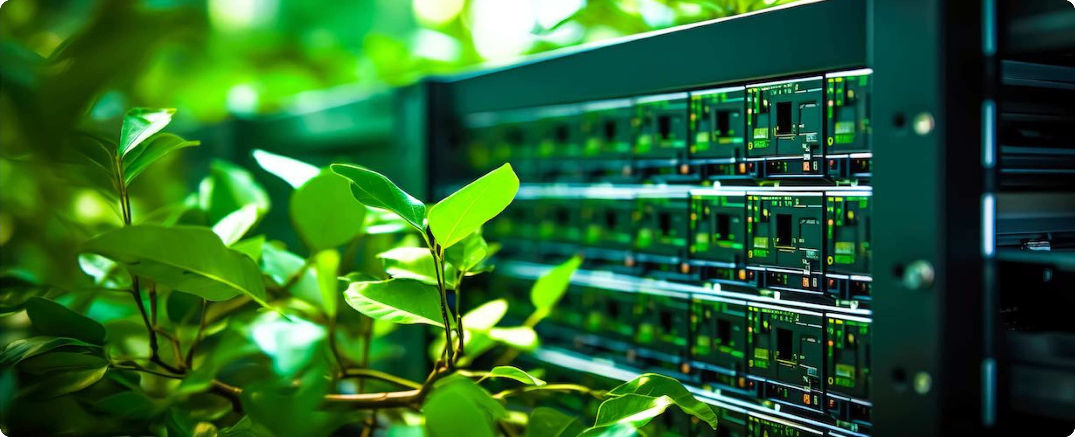 Arbol con fondo tecnológico, construcción de green data centers en todo Mexico y Latinoamerica