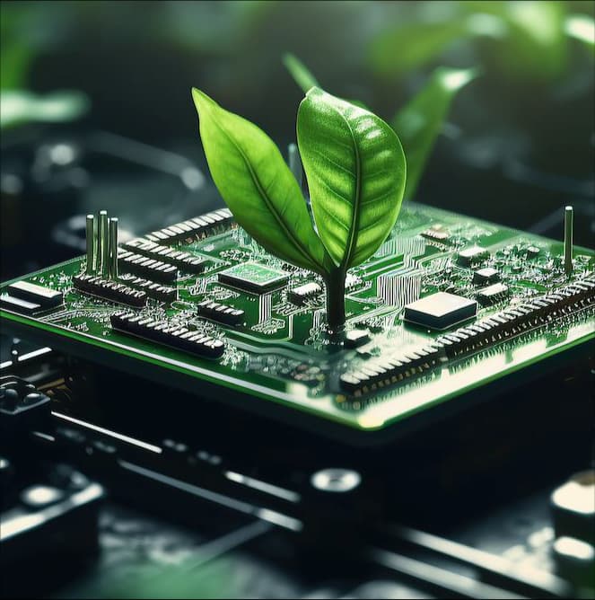 Circuitos integrados simbolizando eficiencia energetíca