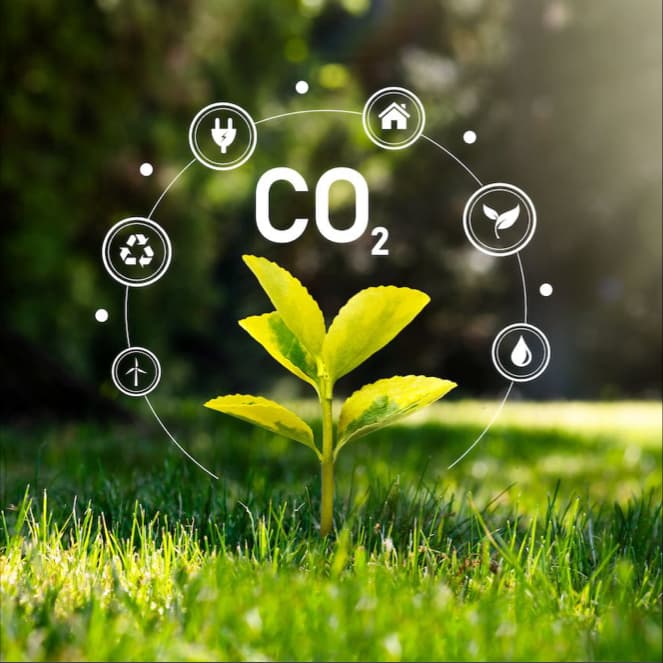 Planta con emblemas de sustentabilidad 