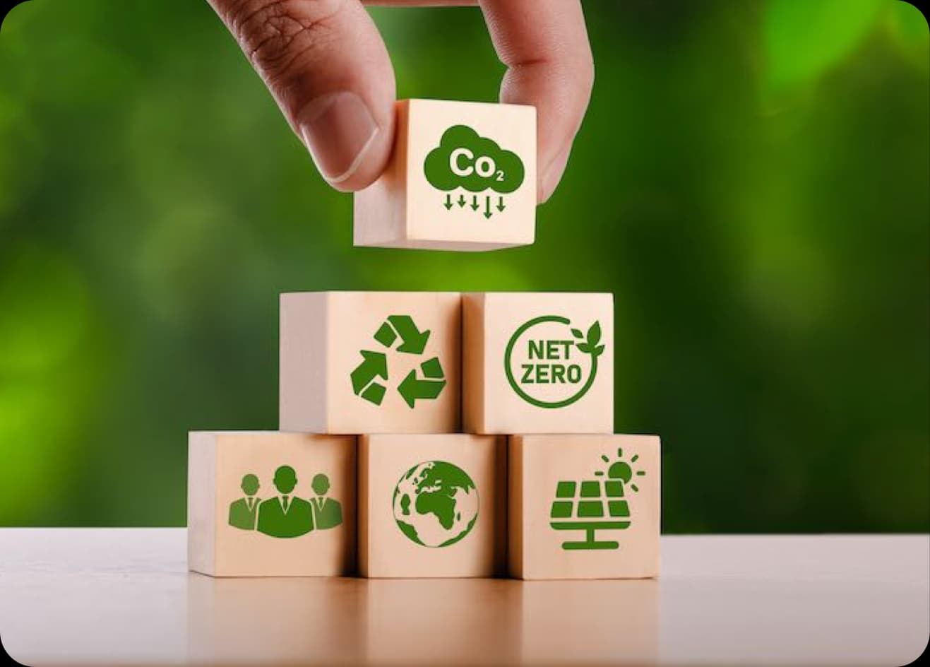 Bloques simbolicos de sustentabilidad y energias limpias
